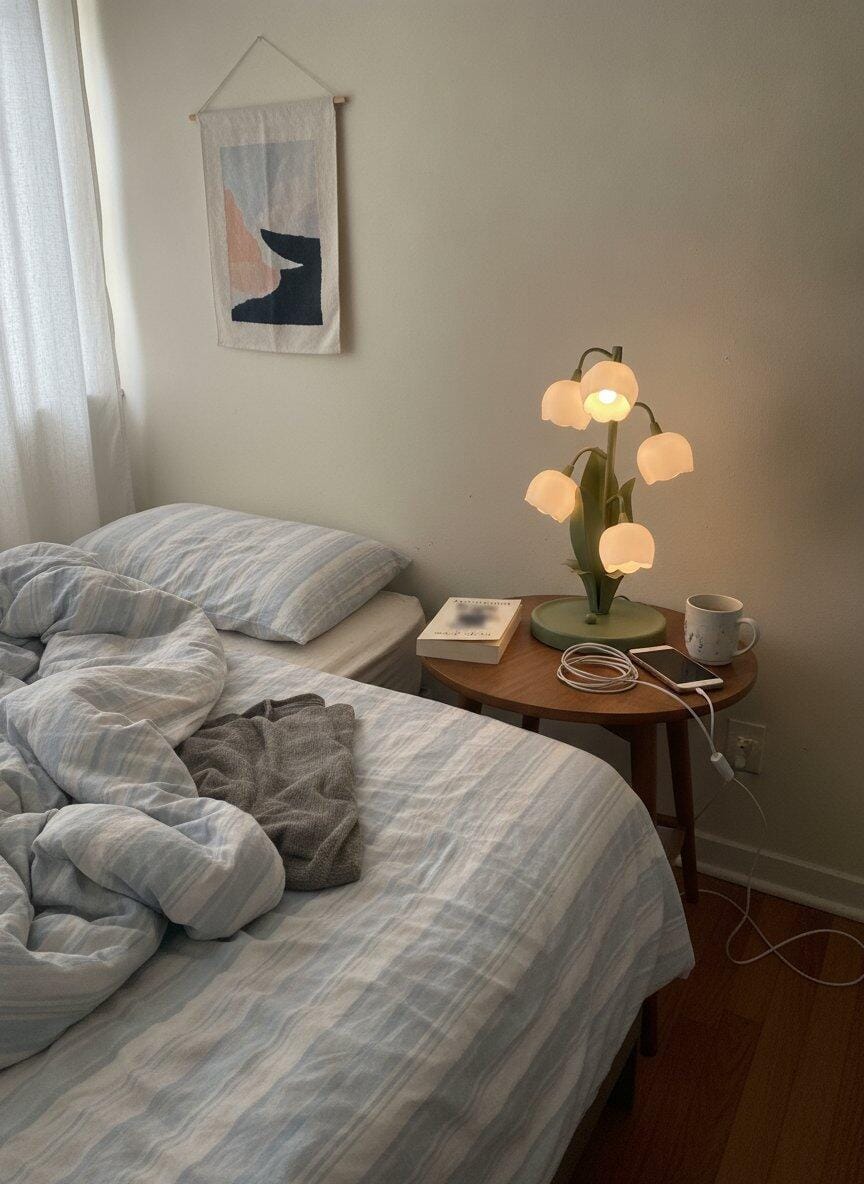 Customer photo review of Table Lamp, Five Frosted Shades on Curved Stems, Green, 36 cm