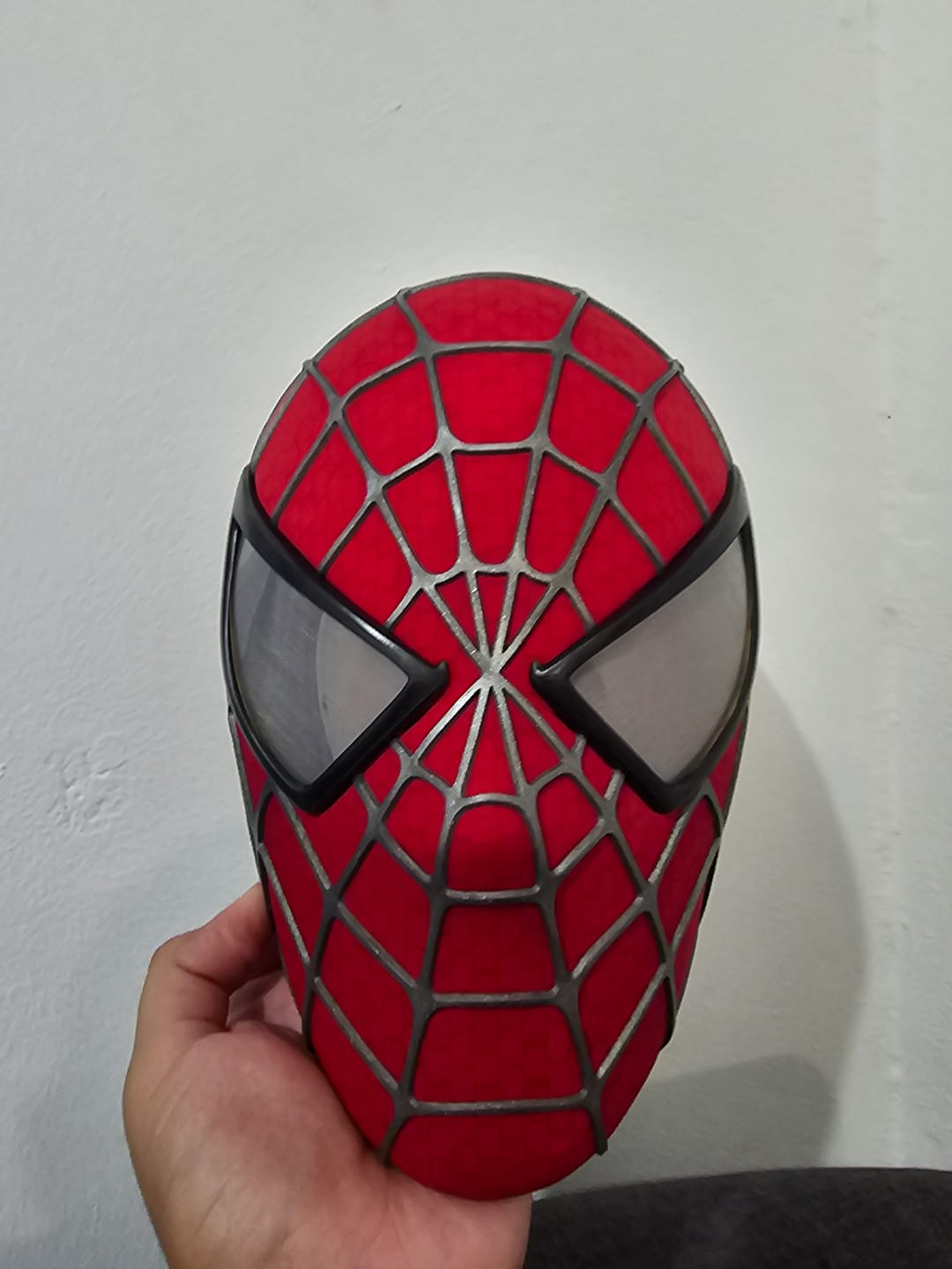 Customer photo review of Tobey Maguire Spider-Man Mask Life Size Wearable