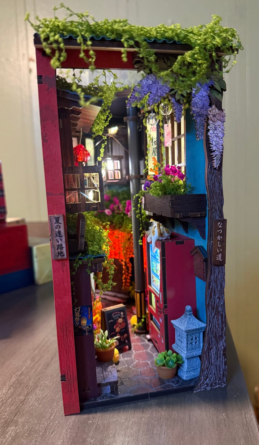 Customer photo review of Lost Summer Lane DIY Japanese Book Nook Kit | MiniAlley