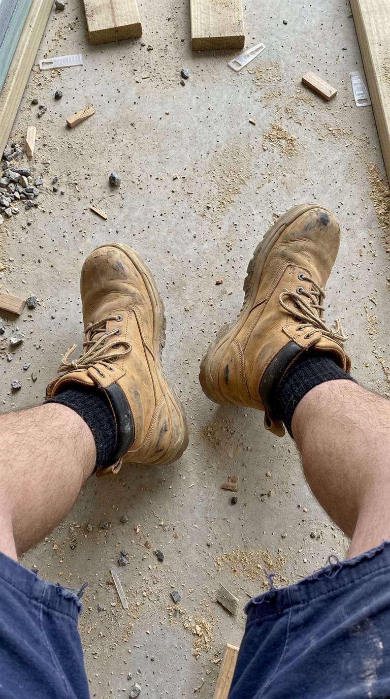 Customer photo review of Snuggi Cushioned Work Socks
