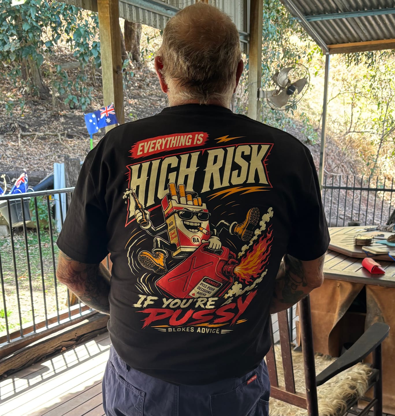 Customer photo review of Risky Tee