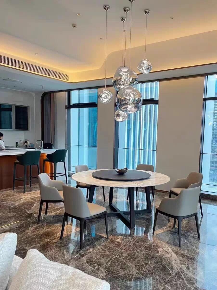 Customer photo review of Glass Pendant Light, Hot-Blown Molten Form, Adjustable 150 cm Cord