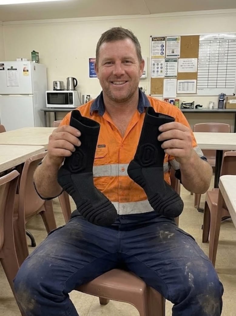 Customer photo review of Snuggi Cushioned Work Socks