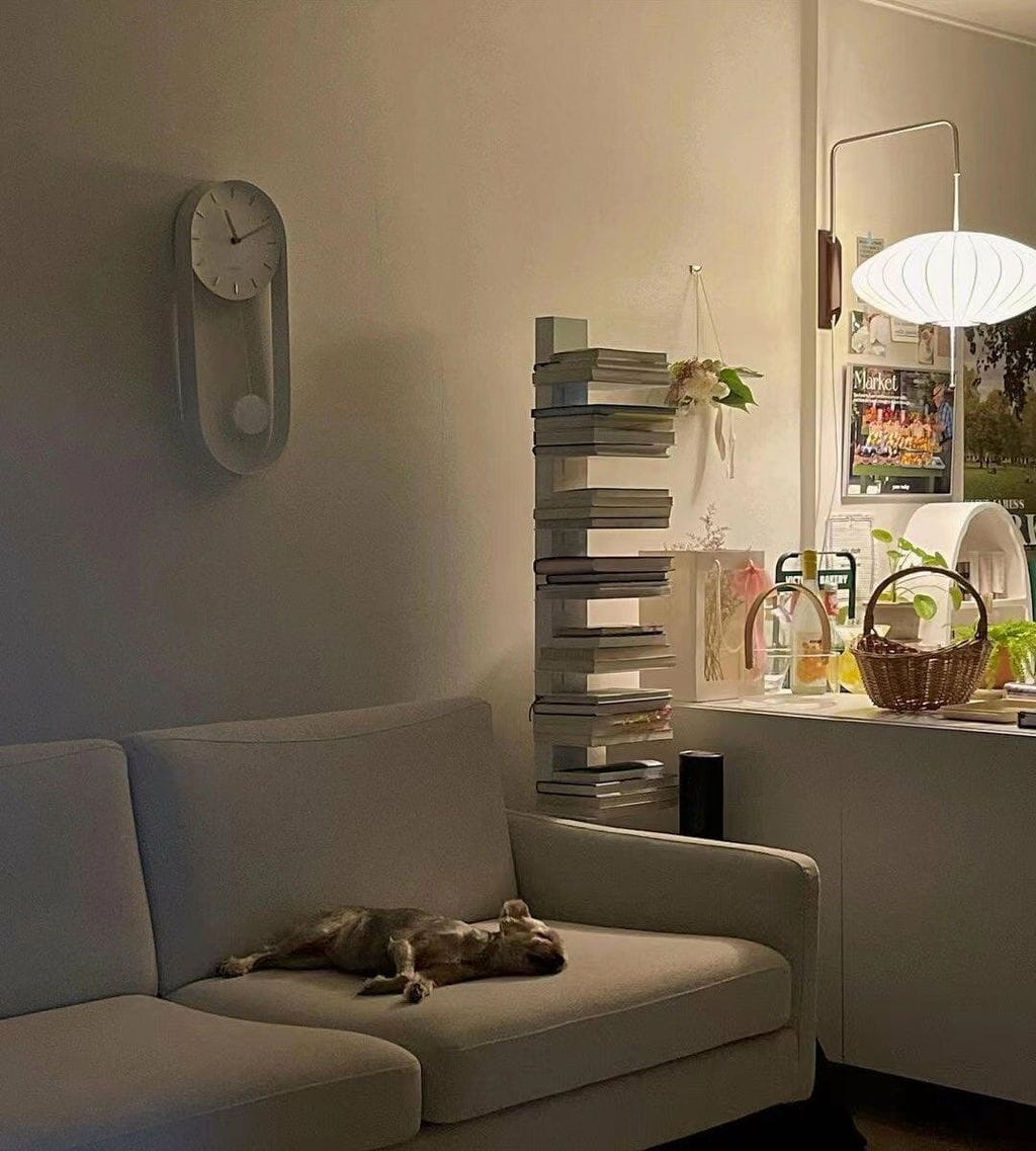Customer photo review of Wall Light, Plug In, White Globe with Walnut Accent, Wall Sconce