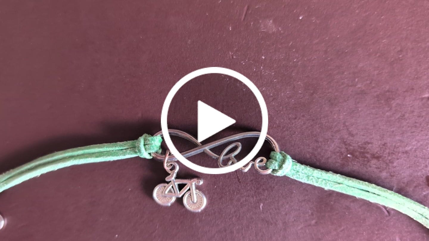 Customer video review of Cycolinks Handmade Bicycle Love Bracelet