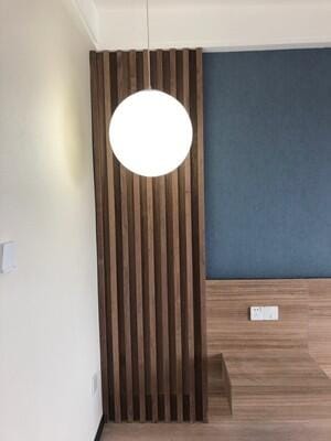 Customer photo review of Pendant Light, Textured White Sphere, Resin and Fibre Shade