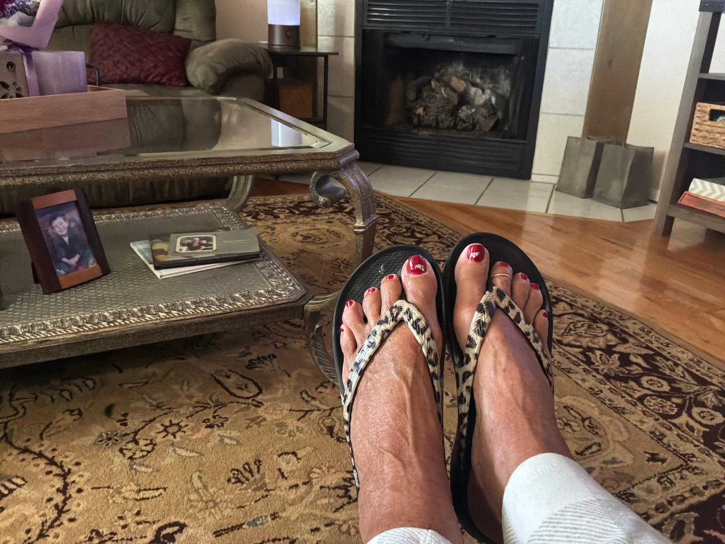 Customer photo review of Black Leopard - Lightfeet Arch Support Flip Flops