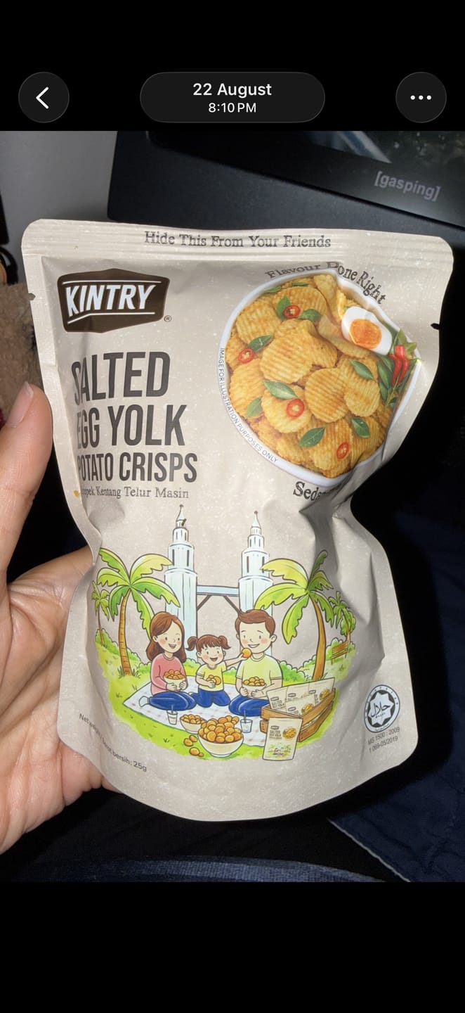 Customer photo review of Salted Egg Yolk Potato Crisps