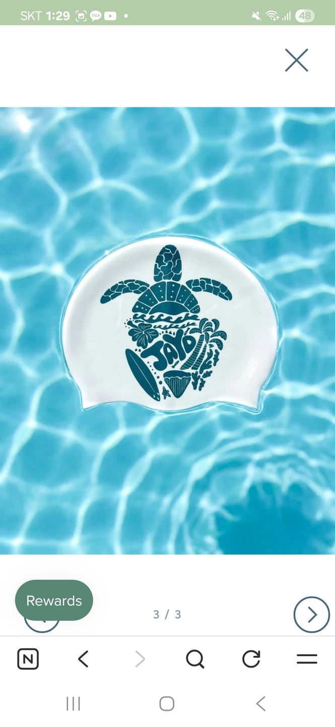 Customer photo review of JAYD Swim Cap - Turtle Tribe