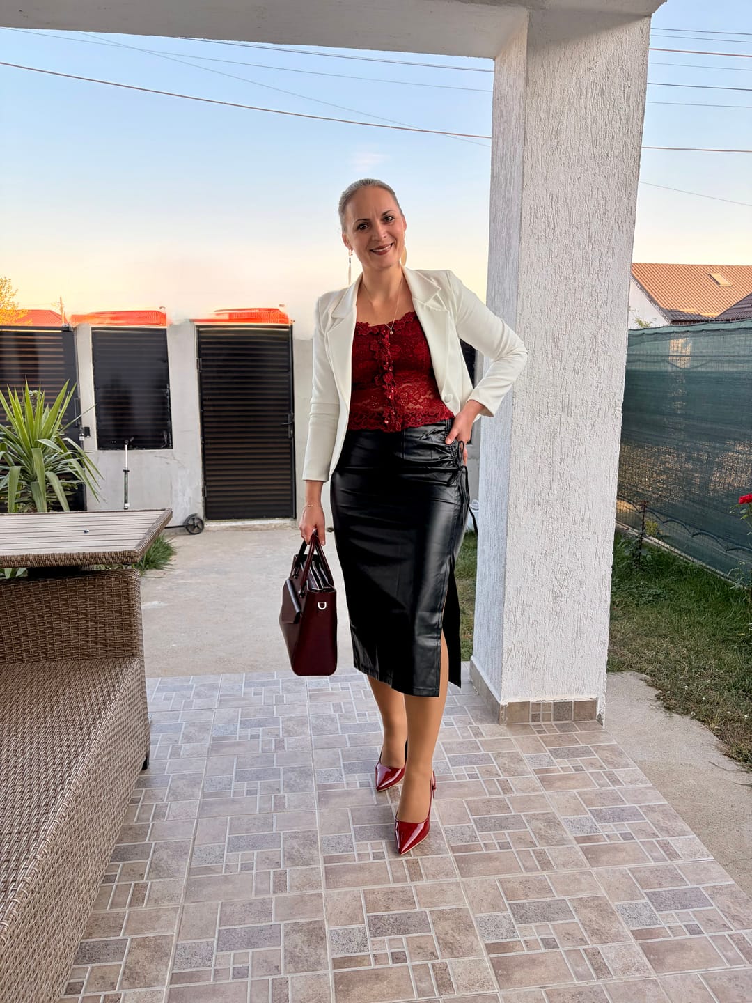 Customer photo review of Fusta Gerina din imitatie de piele cu crapatura laterala