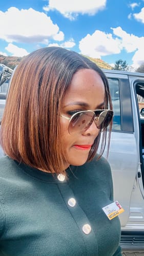 Customer photo review of Vietnamese Super Double Drawn Bone Straight Hand Made 2x6 Closure 10" Ombre Chocolate Brown Wig