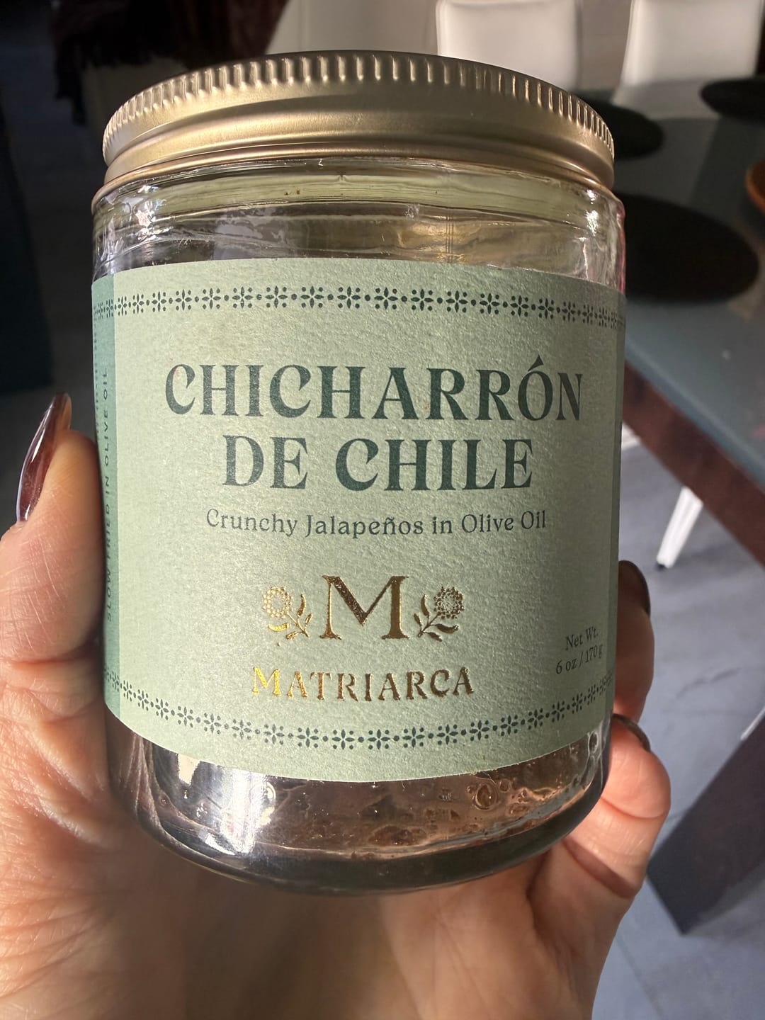 Customer photo review of Chicharrón de Chile – Crunchy Jalapeños in Olive Oil