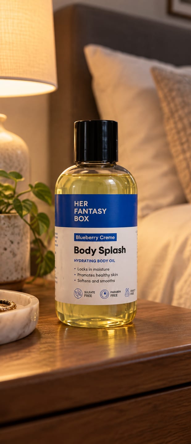 Customer photo review of Body Splash - Skin Smoothing Body Oil (Blueberry Créme)