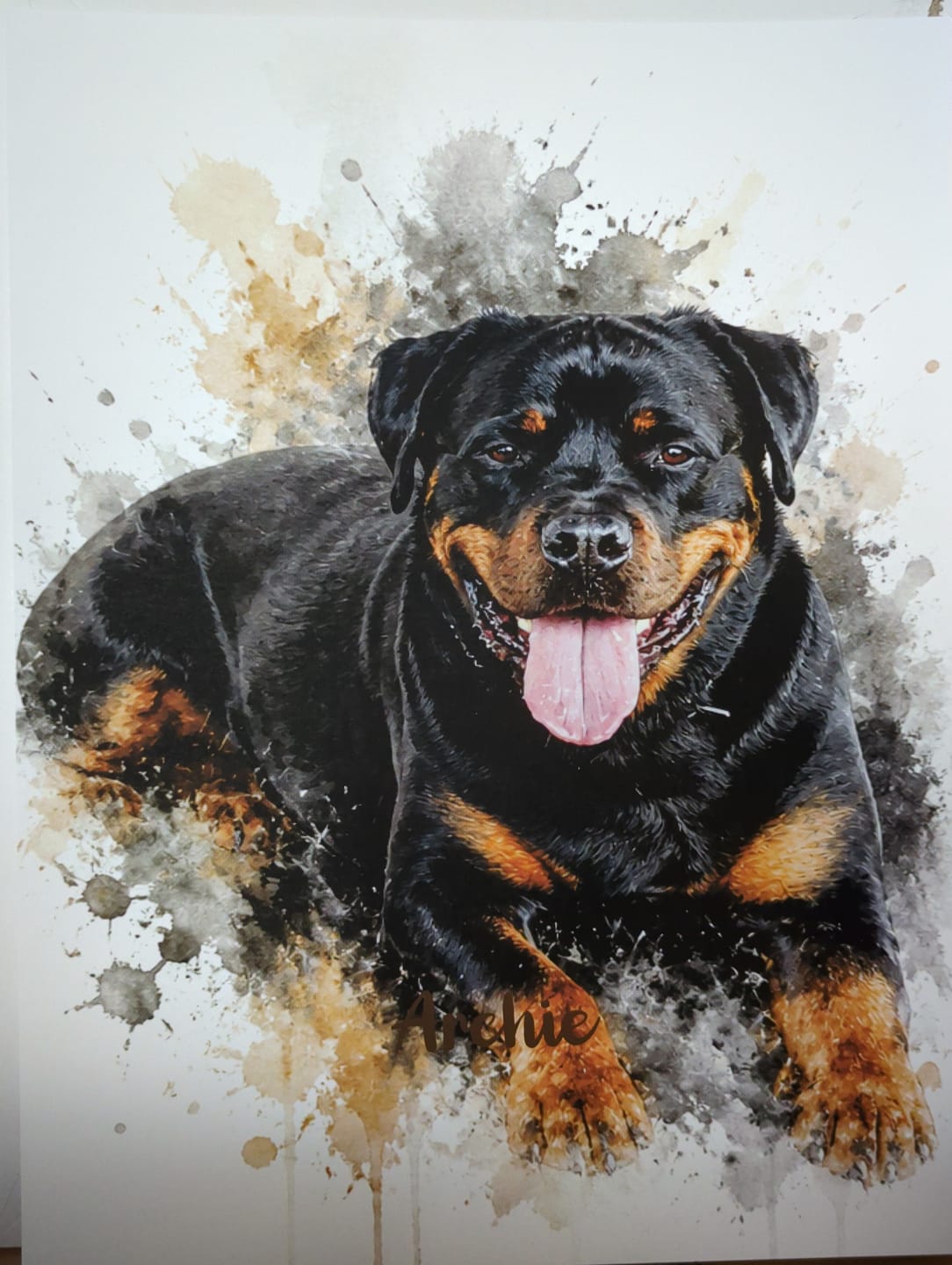 Customer photo review of Personalised Poster - Watercolour Realistic Portrait