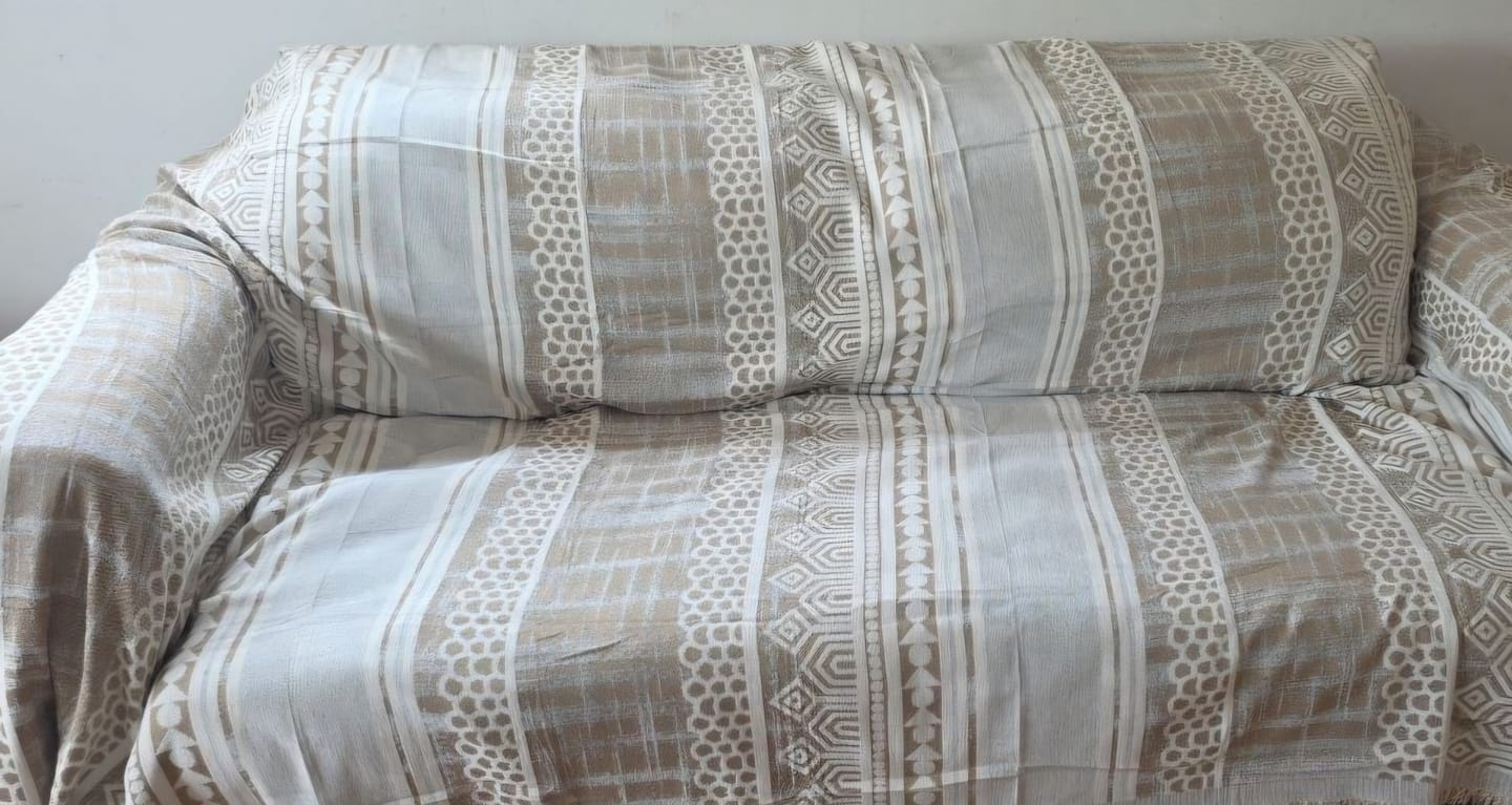 Customer photo review of Pet Couch Cover - Modern Mosaic Beige