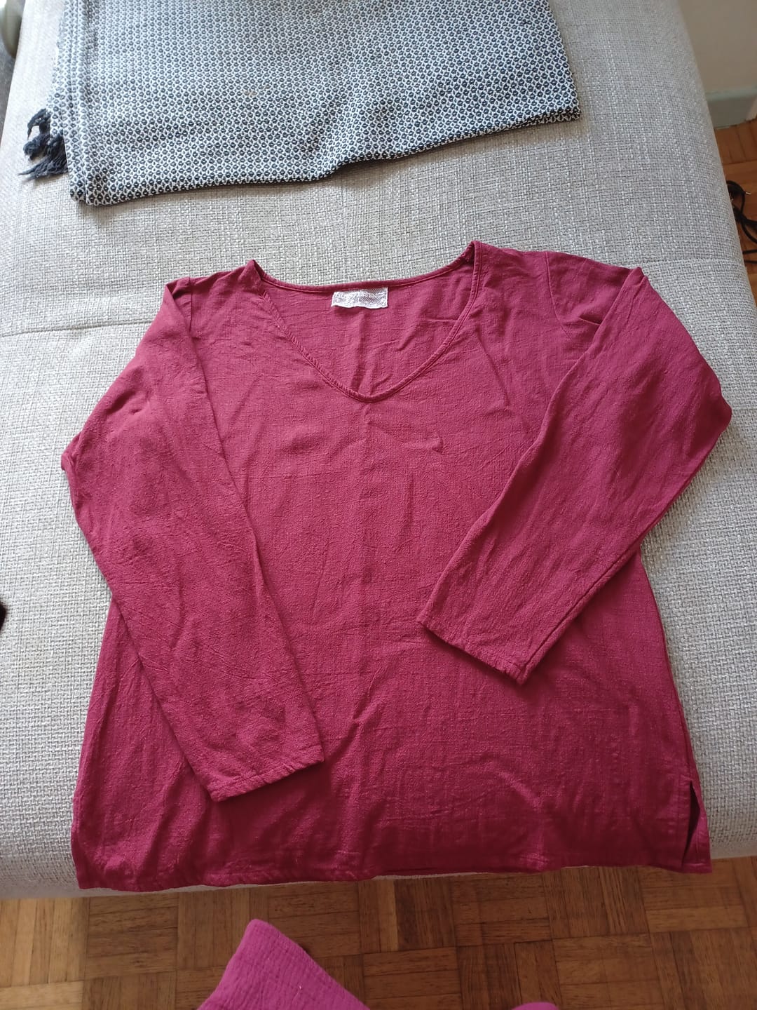 Customer photo review of Blouse Lylou viscose lin grenade