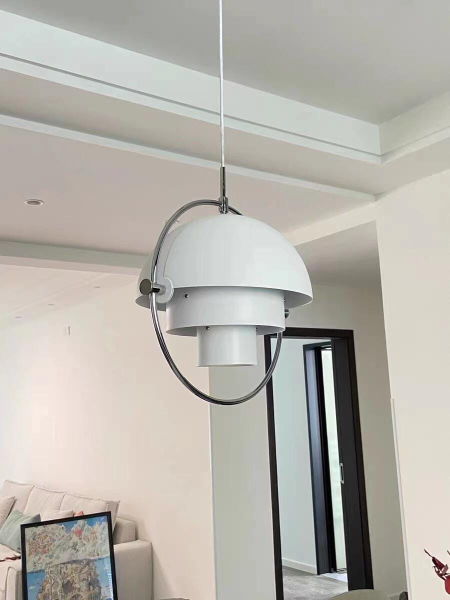 Customer photo review of Pendant Light, Circular Frame, Domed Shade, Copper or Chrome