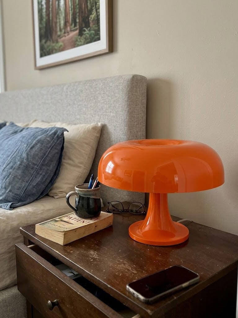 Customer photo review of Table Lamp, Mushroom-Shaped Polycarbonate Body, Plug In, 32 cm