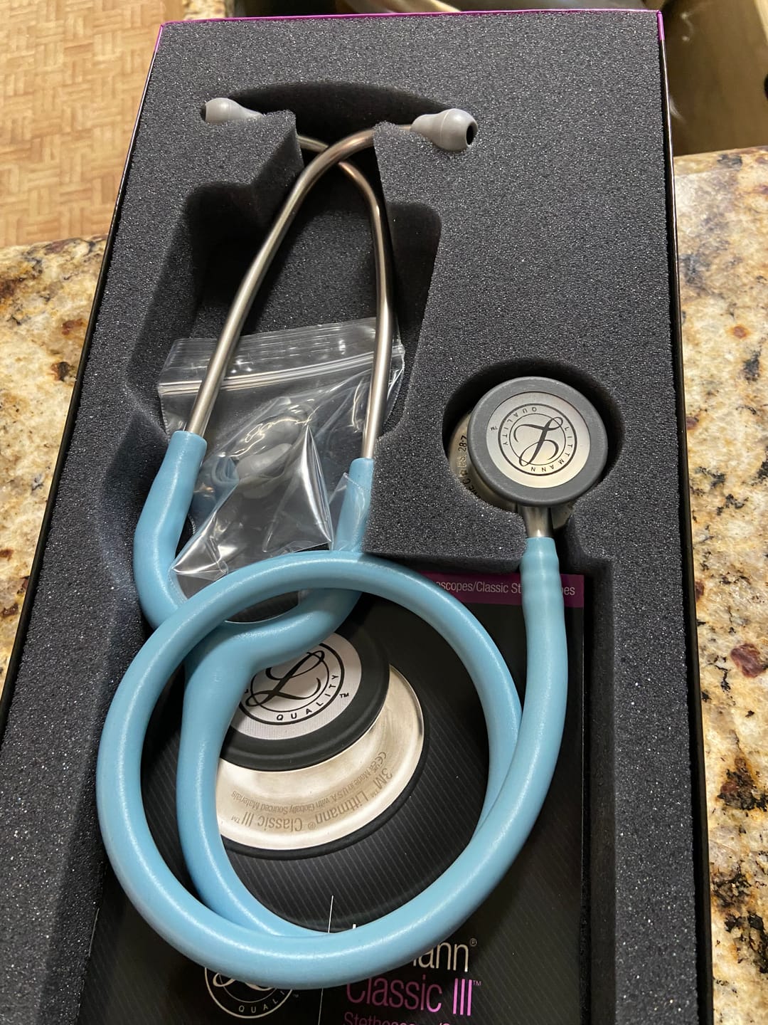 Customer photo review of Littmann Classic III Monitoring Stethoscope: Marine Blue Satin  5912C