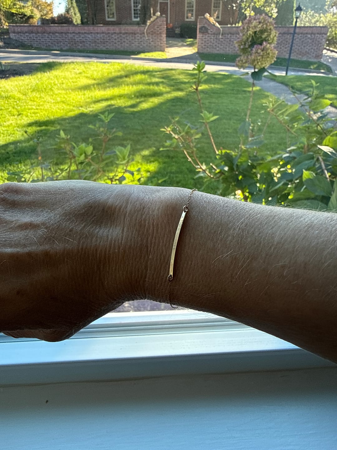 Customer photo review of Bella Tiny Bar Bracelet