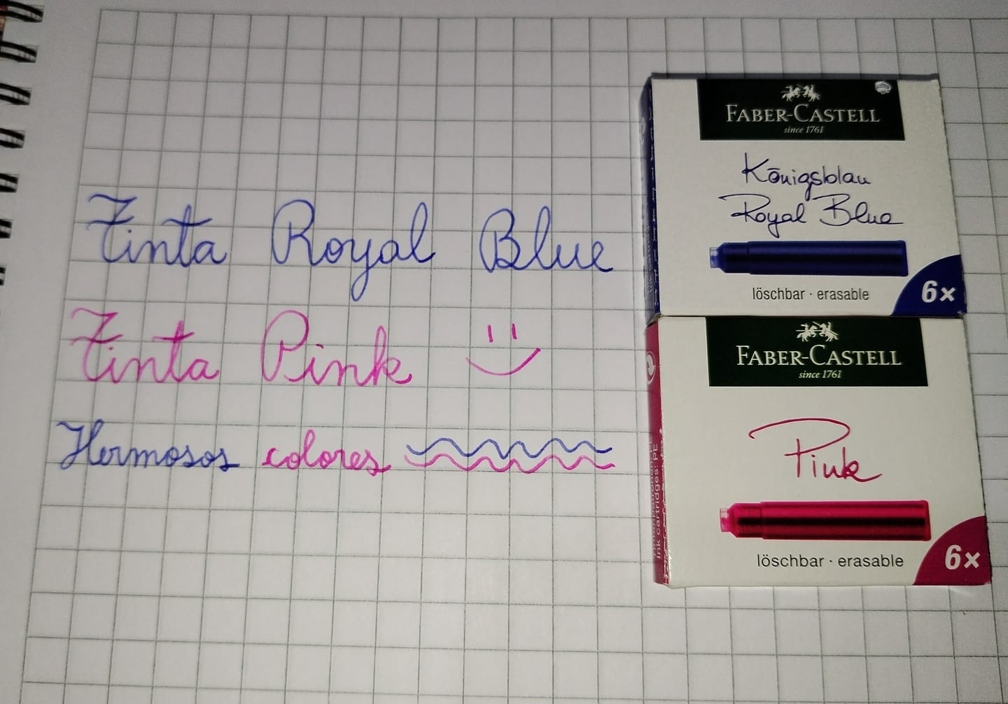 Customer photo review of Faber Castell - Pack 6 Recargas de Tinta Standard