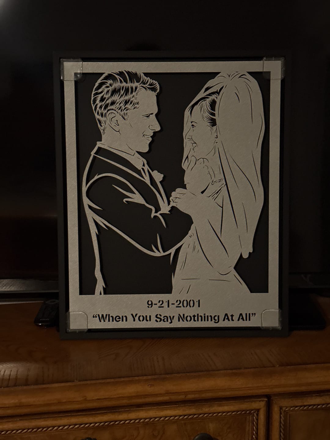 Customer photo review of Wedding Anniversary Metal Portrait