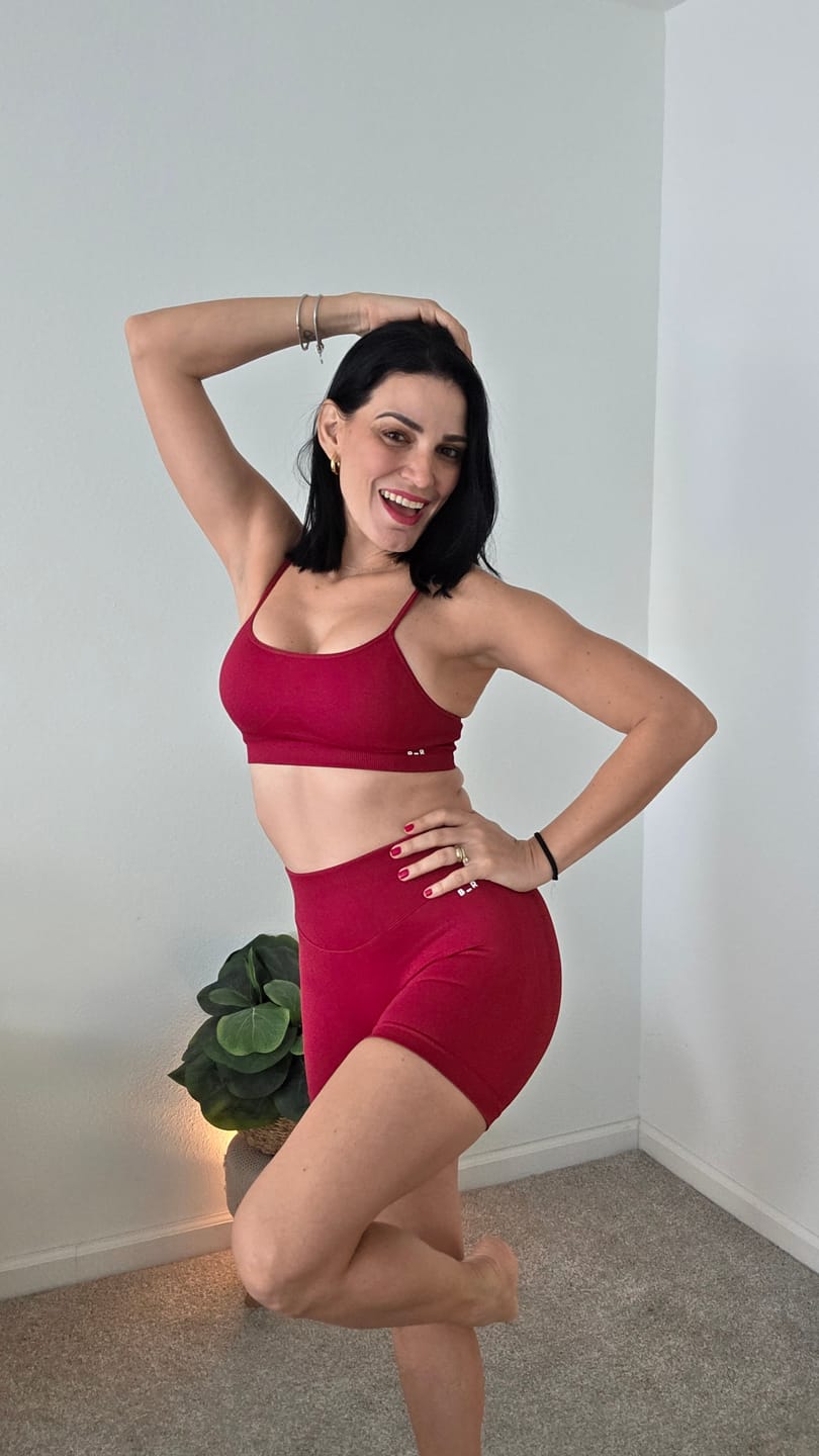 Customer photo review of Sports Bra – Cherry