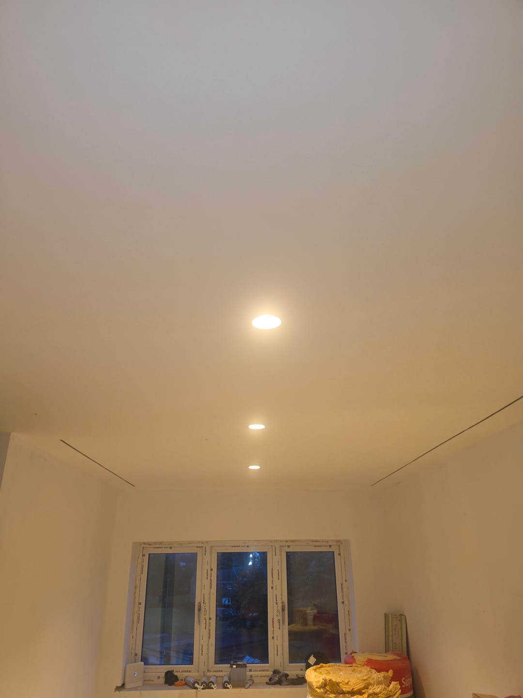 Customer photo review of Banbury Trimless Plaster-In Fire Rated IP65 Fixed Downlight, Includes GU10 Socket & Junction Box in White / Black