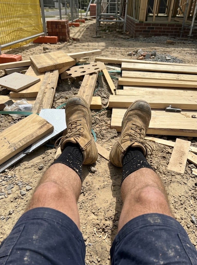 Customer photo review of Snuggi Cushioned Work Socks