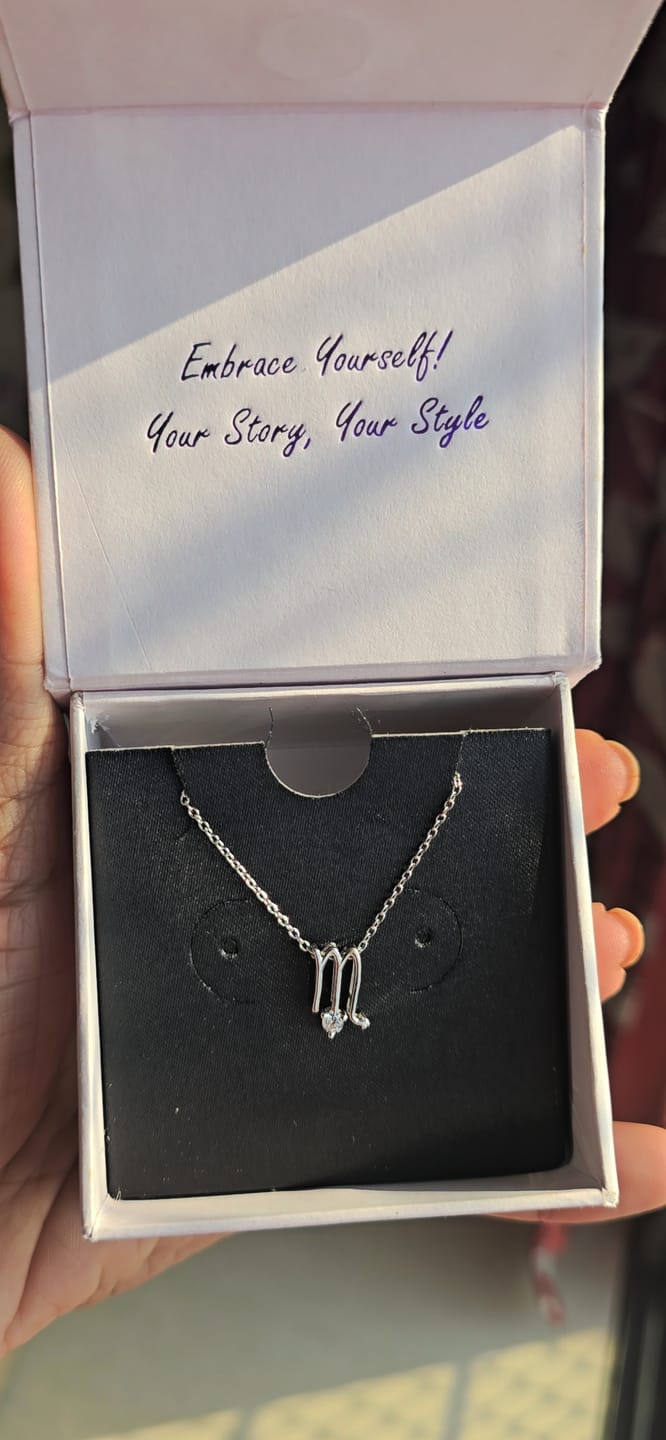 Customer photo review of Silver Scorpio Zodiac Pendant
