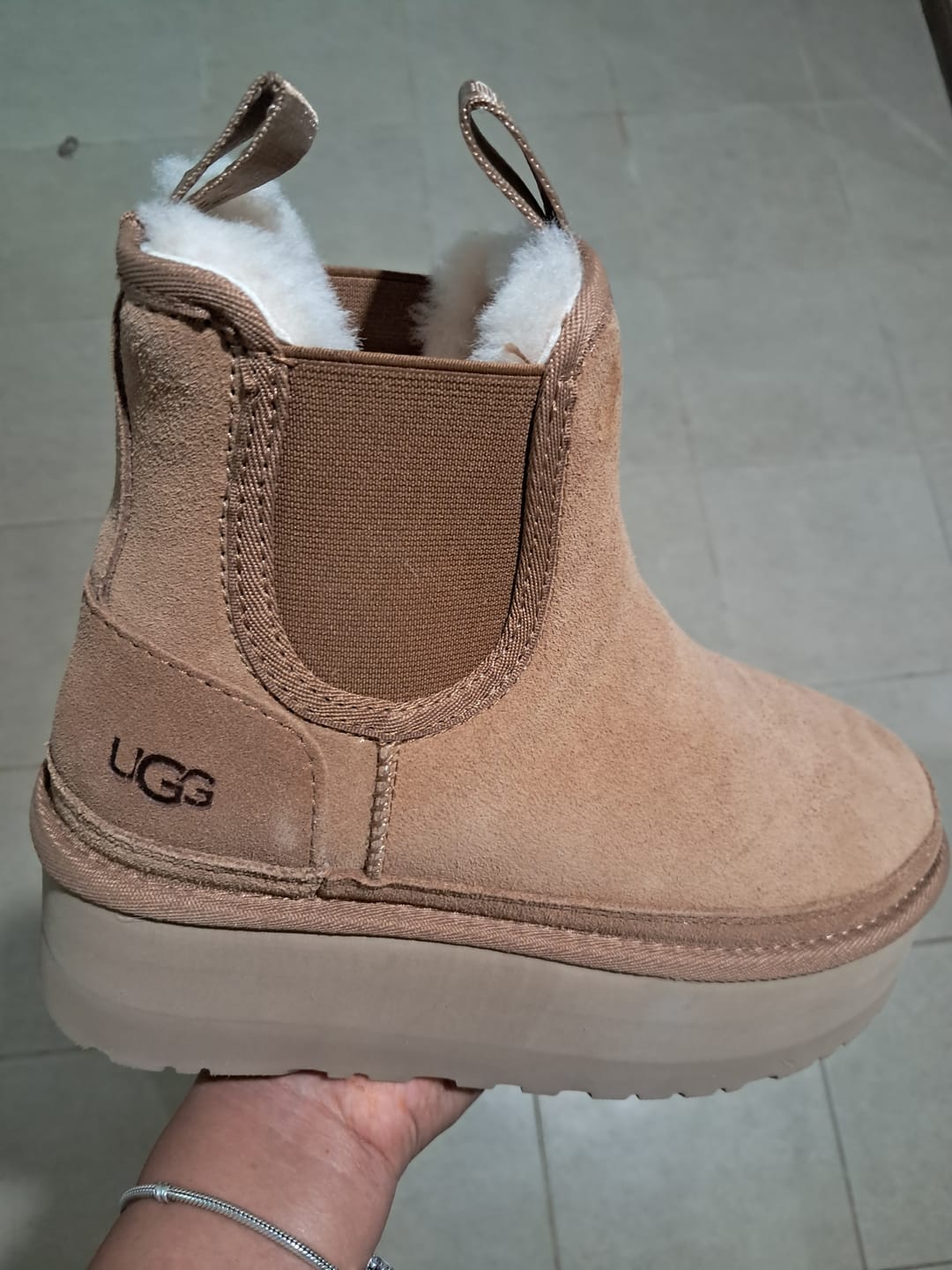 Customer photo review of UGG Women's Neumel Platform Chelsea Boots Chestnut