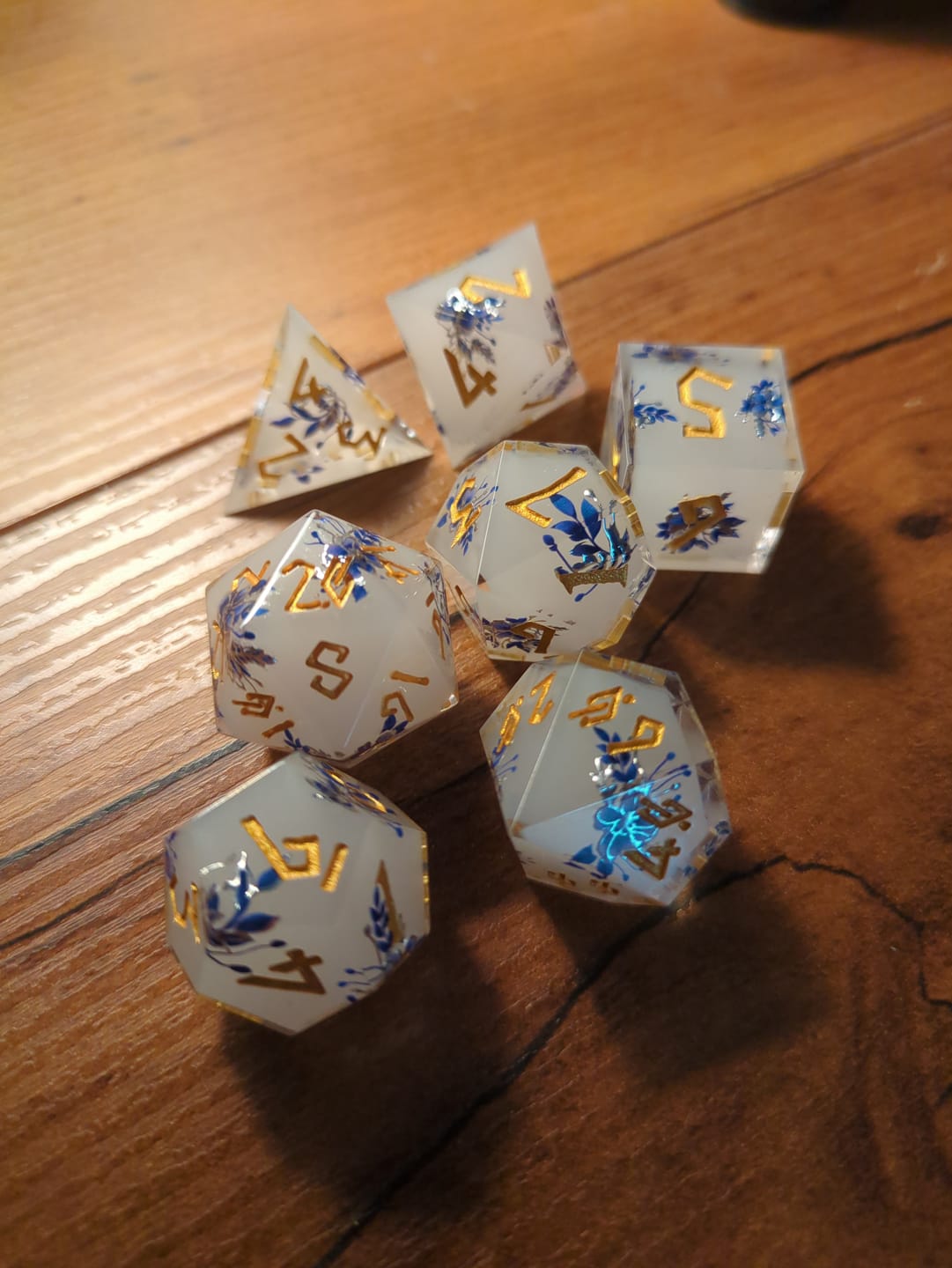 Customer photo review of Pre-Order|| Earl Grey Lavender Sharp-Edged Resin Dice Set