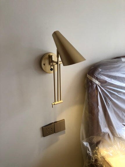 Customer photo review of Wall Light, Iron Swing Arm, Conical Shade, Hardwired, Wall Sconce