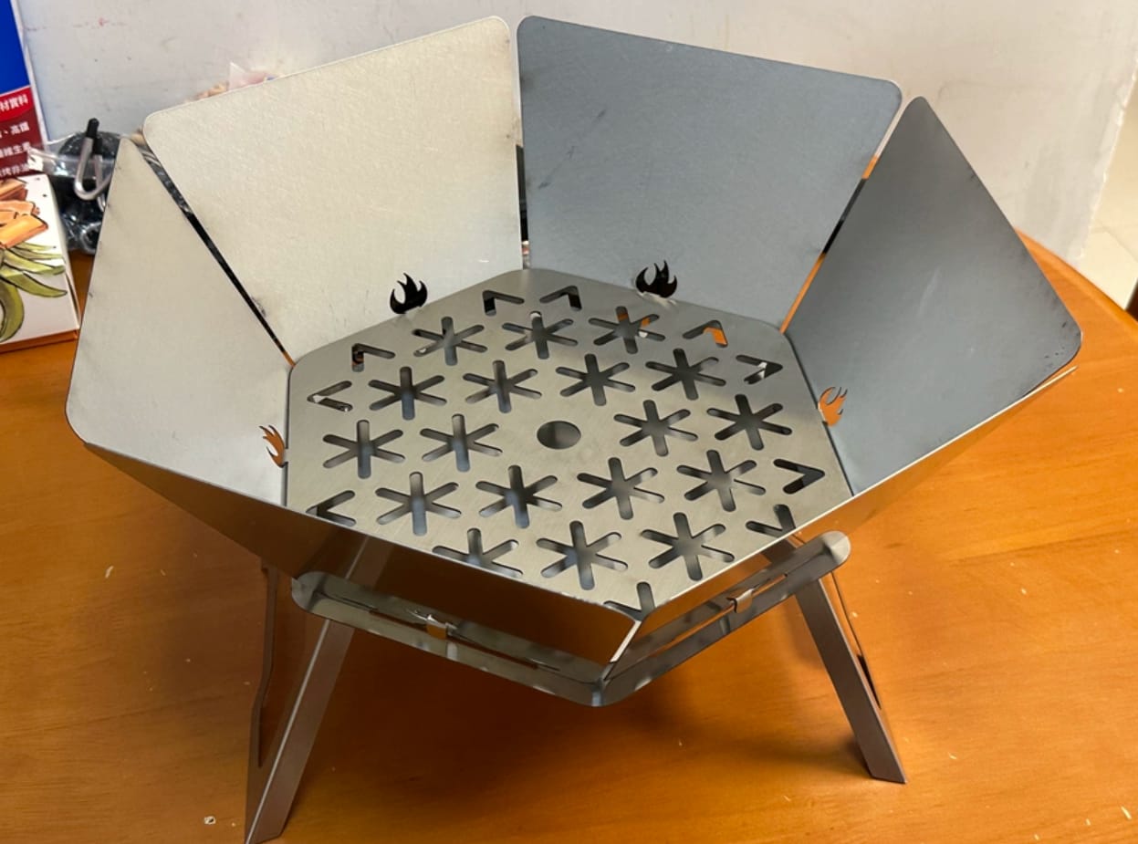 Customer photo review of Portable Hexagonal Charcoal Grill and Outdoor Fire Pit for Camping