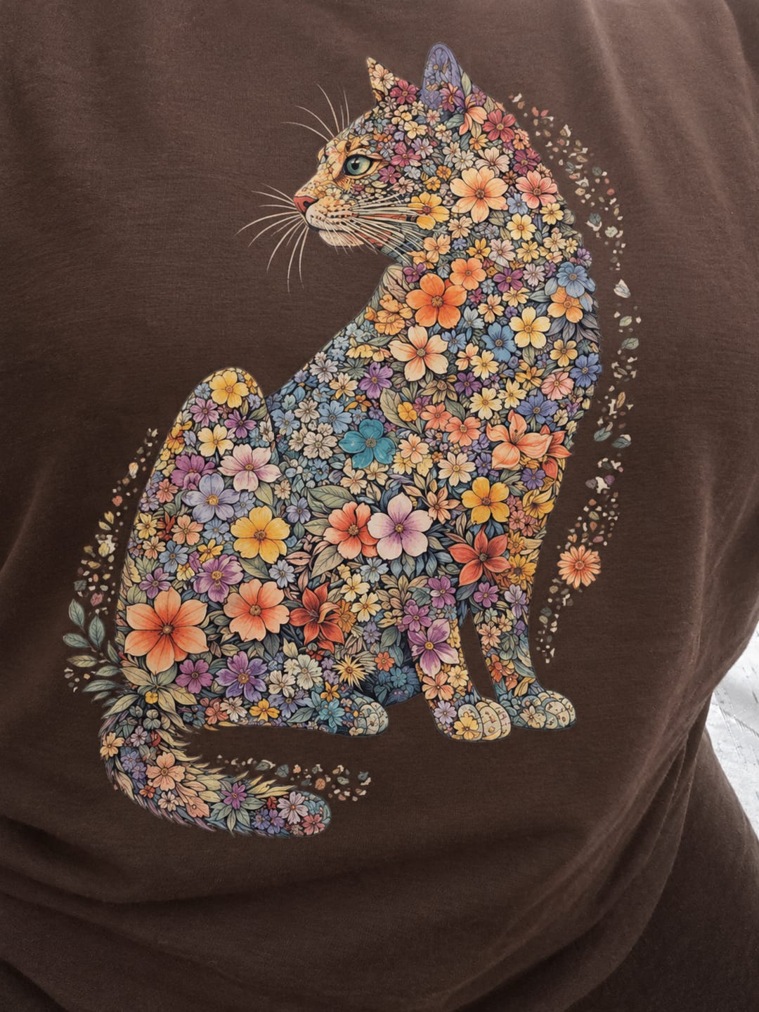 Customer photo review of Floral Cat T-Shirt