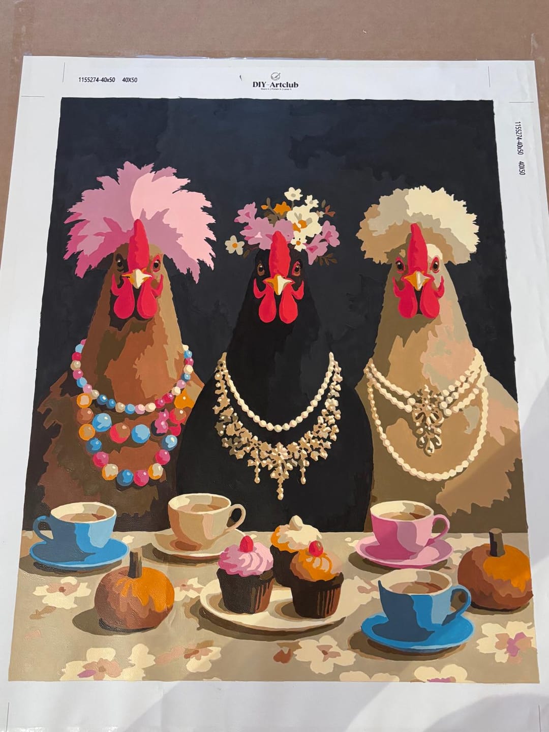 Customer photo review of Fancy Chickens Society | Paint by Number