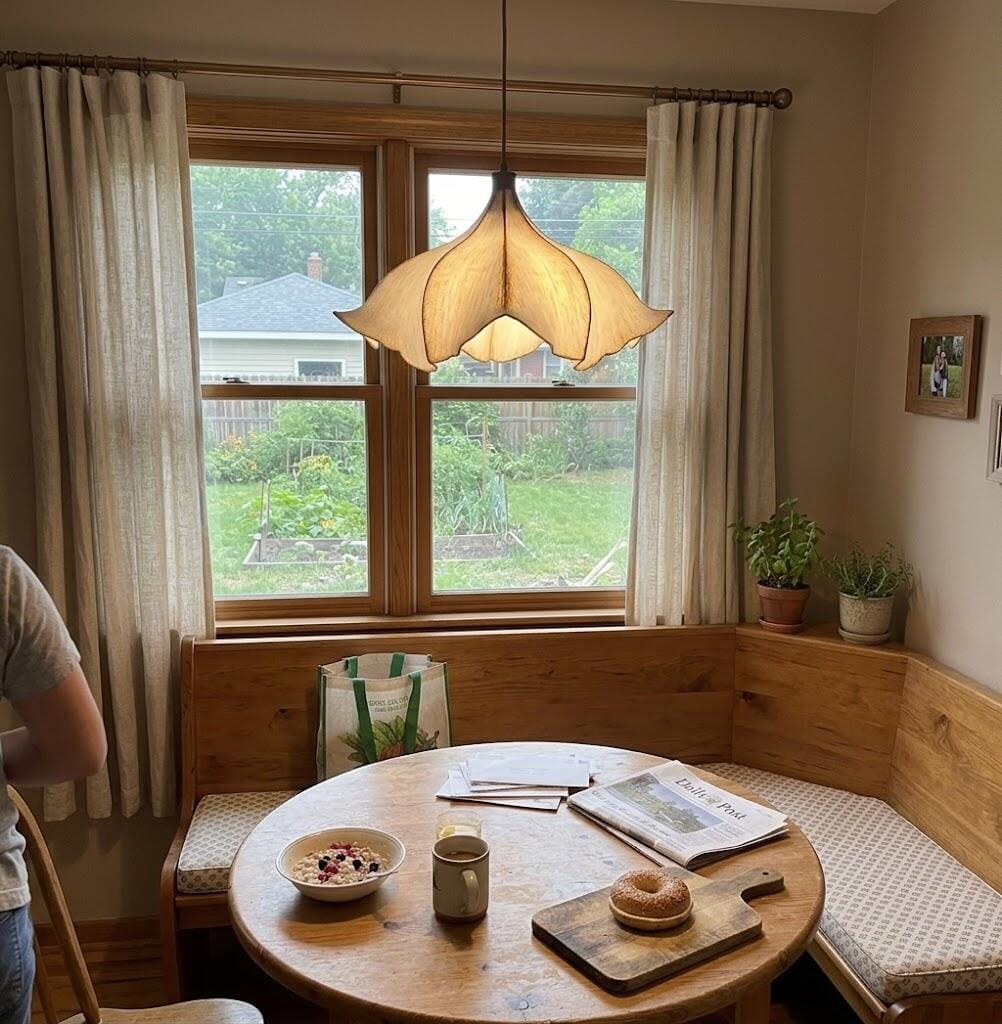 Customer photo review of Pendant Light, Sculpted Petal Shade, Resin and Metal, 45 cm