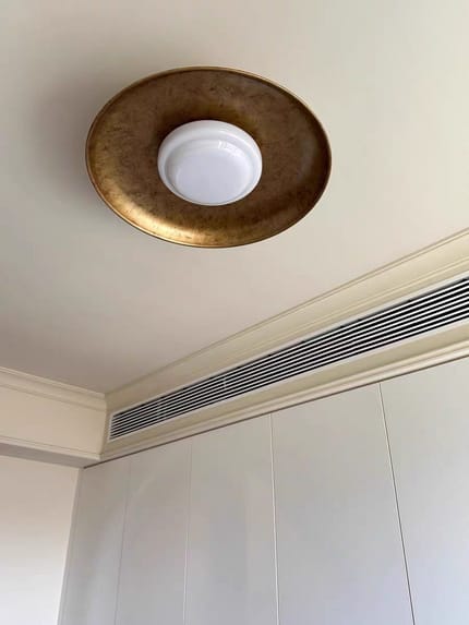 Customer photo review of Gold Dish Ceiling Light, White Diffuser, Gold or Nickel, 50 cm