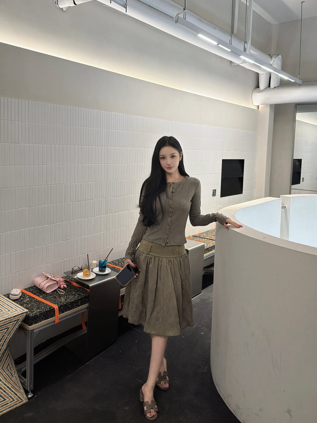 Customer photo review of IAMXIAA Sculpted Ribbed Long Sleeve Top with Vintage Metal Button Detailing