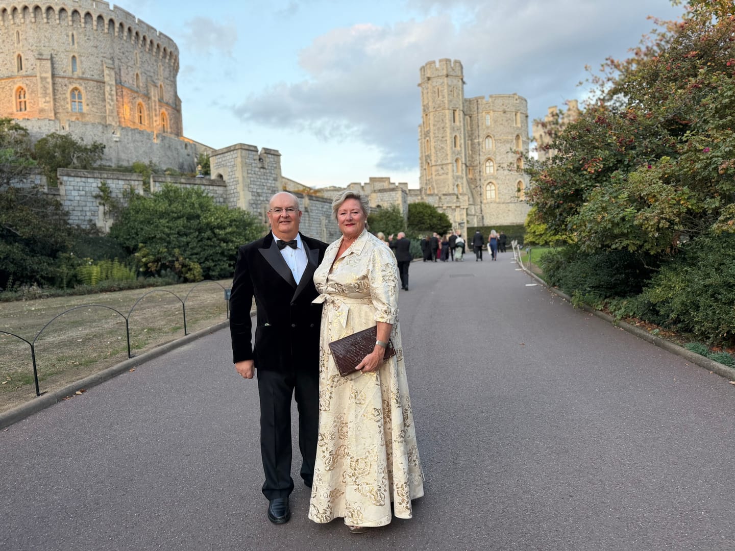 Customer photo review of 'Signature' Gold Brocade Maxi Shirt Dress