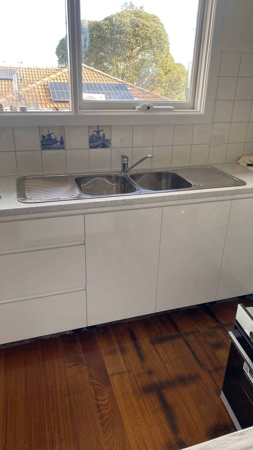 Customer photo review of Cora Double Bowl & Double Drainer 1380 x 480 x 170mm (Chrome)
