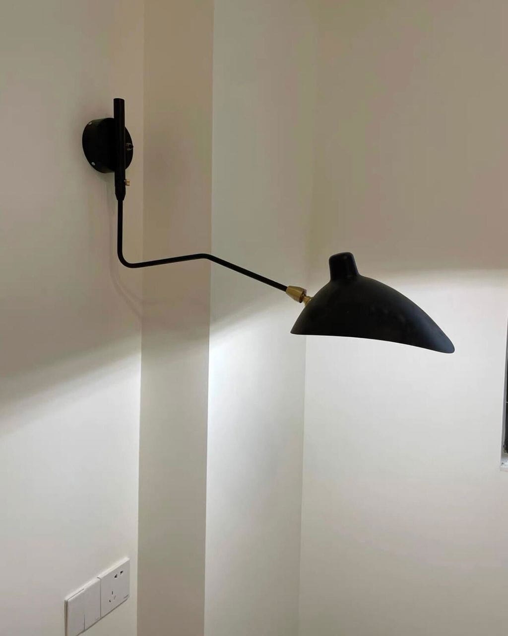 Customer photo review of Wall Light, Adjustable Curved Arm, Brass Joints, Wall Sconce