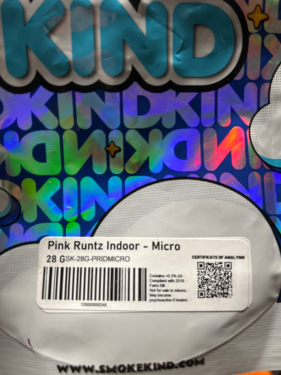 Customer photo review of KIND - Pink Runtz Indoor - Micro - 28 Grams - Hybrid