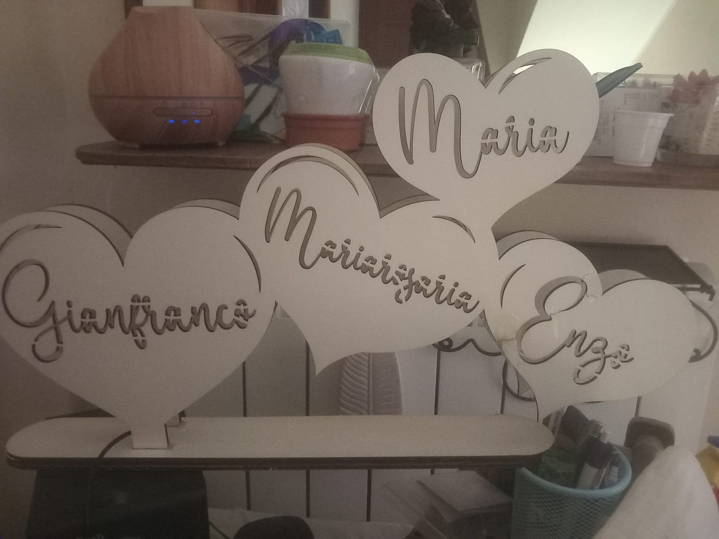 Customer photo review of Lampada Cuori Personalizzata Con Nomi Famiglia o Coppia