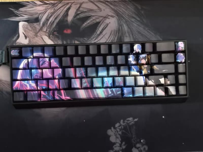 Customer photo review of Lucy Cyberpunk Edgerunners Keycaps