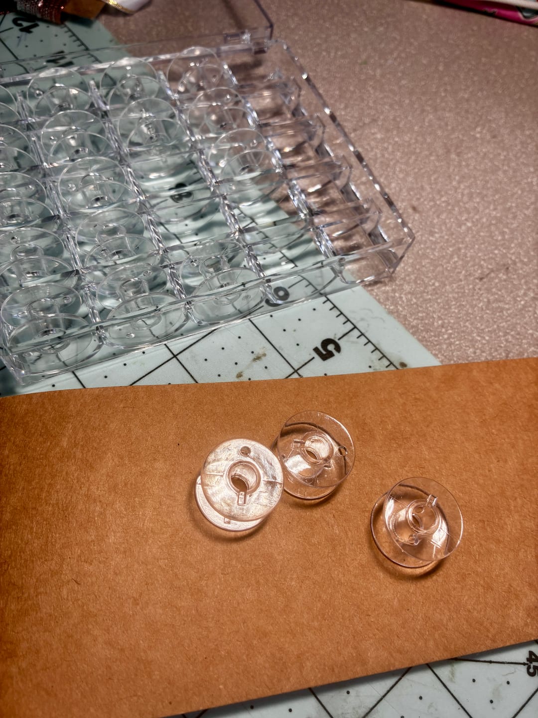 Customer photo review of Bobbins (10pk), Class 15 - Plastic