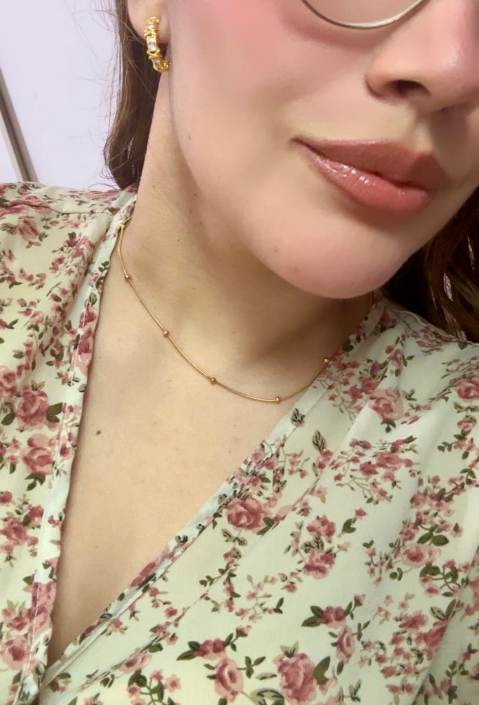 Customer photo review of Collar Dorado Con Bolitas