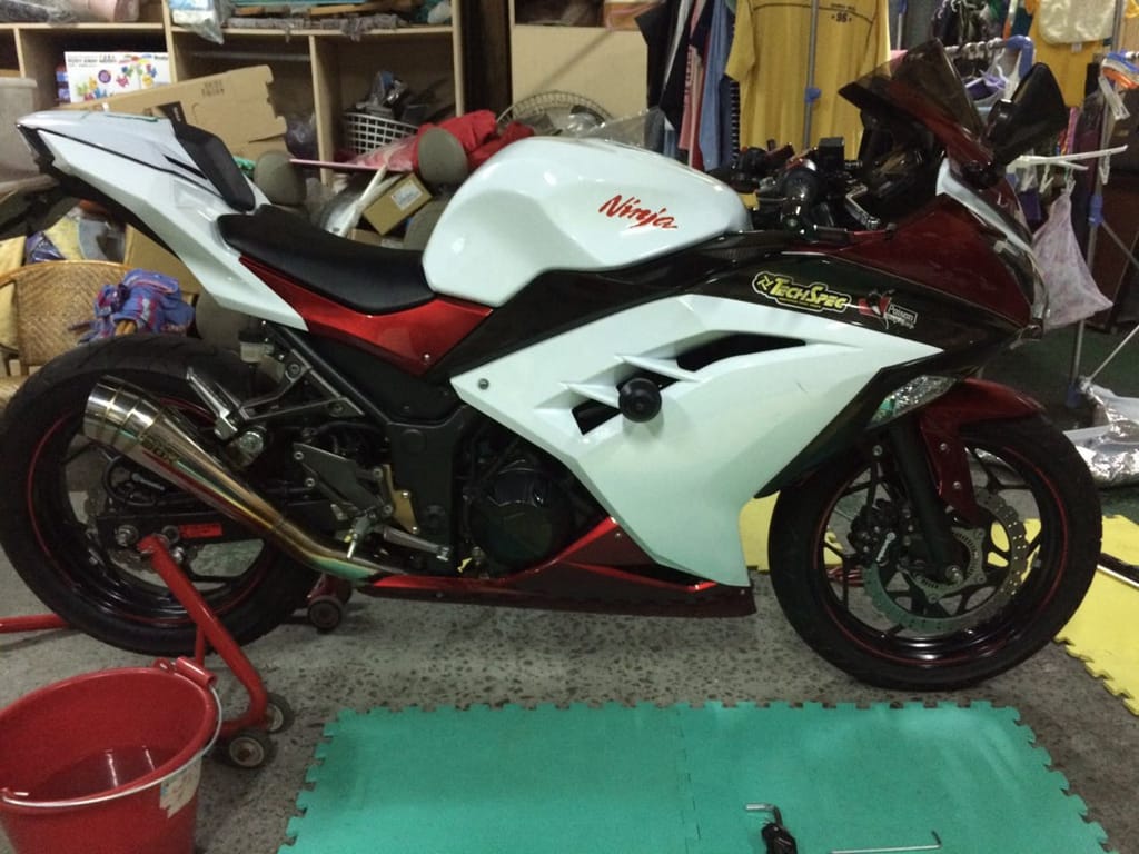 Customer photo review of Ninja 300 2013 - 2017 White Black Red Fairing Kits