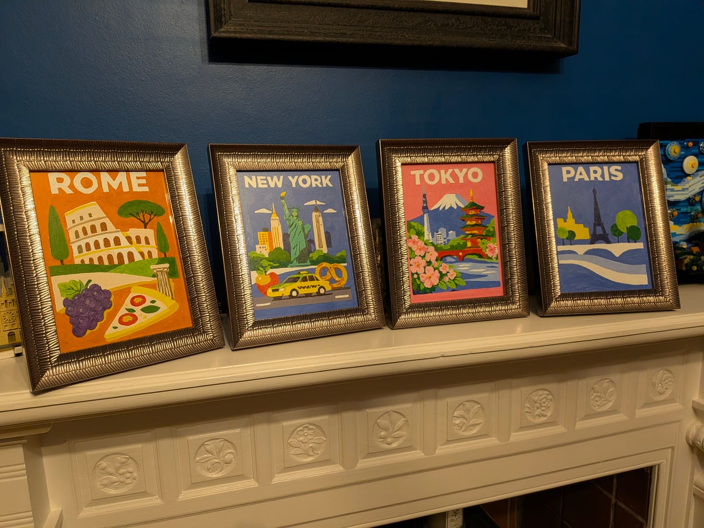 Customer photo review of 6 Mini Paintings - Colorful Cities Set