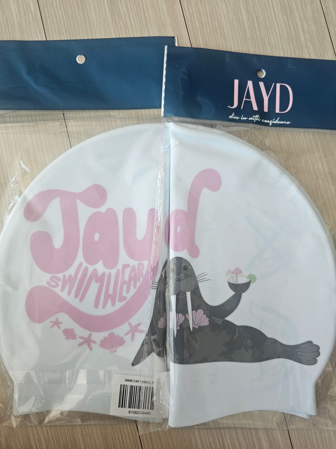 Customer photo review of JAYD Swim Cap - Shell Yeah